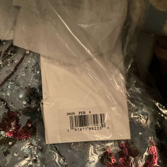 MAC DUGGAL 20436 Embellished Multi Color Flutter Sleeve A-Line Dress - Picture 14 of 14